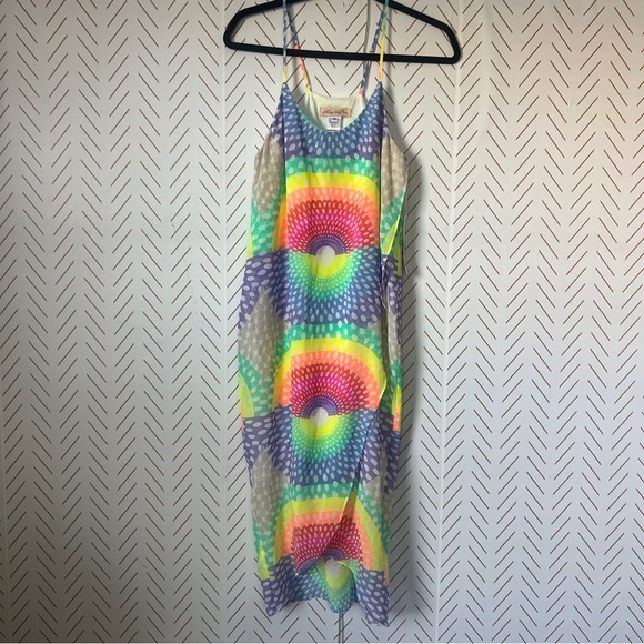 NWT Mara Hoffman faux wrap rainbow midi dress size XS $489 Electrolight Stone - Picture 2 of 7